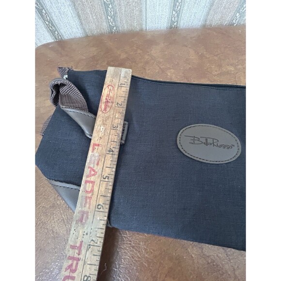 Bella Russo Travel Handbag Tote & Toiletry Cosmetic Bag  Black And Brown Zip - Picture 12 of 13